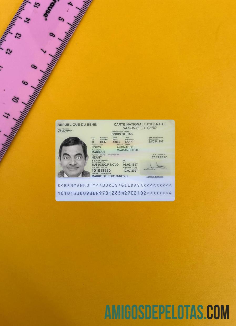 Benin ID Card olhar de foto frente modelo